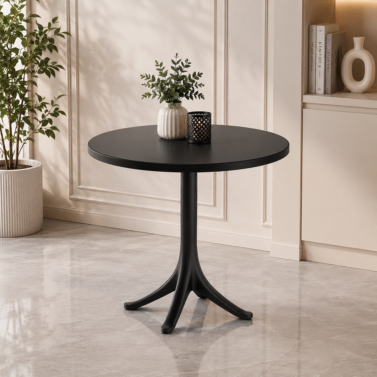 طاوله فايبر دائري PT-01 BLACK 70*70