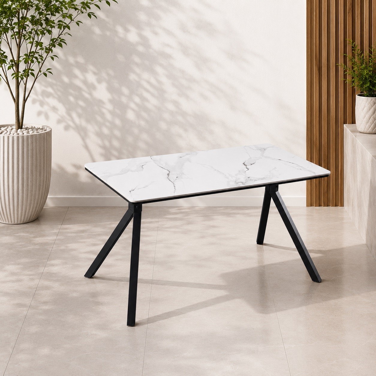 طاوله كافيه مستطيل 130*70 SHT-251 WHITE