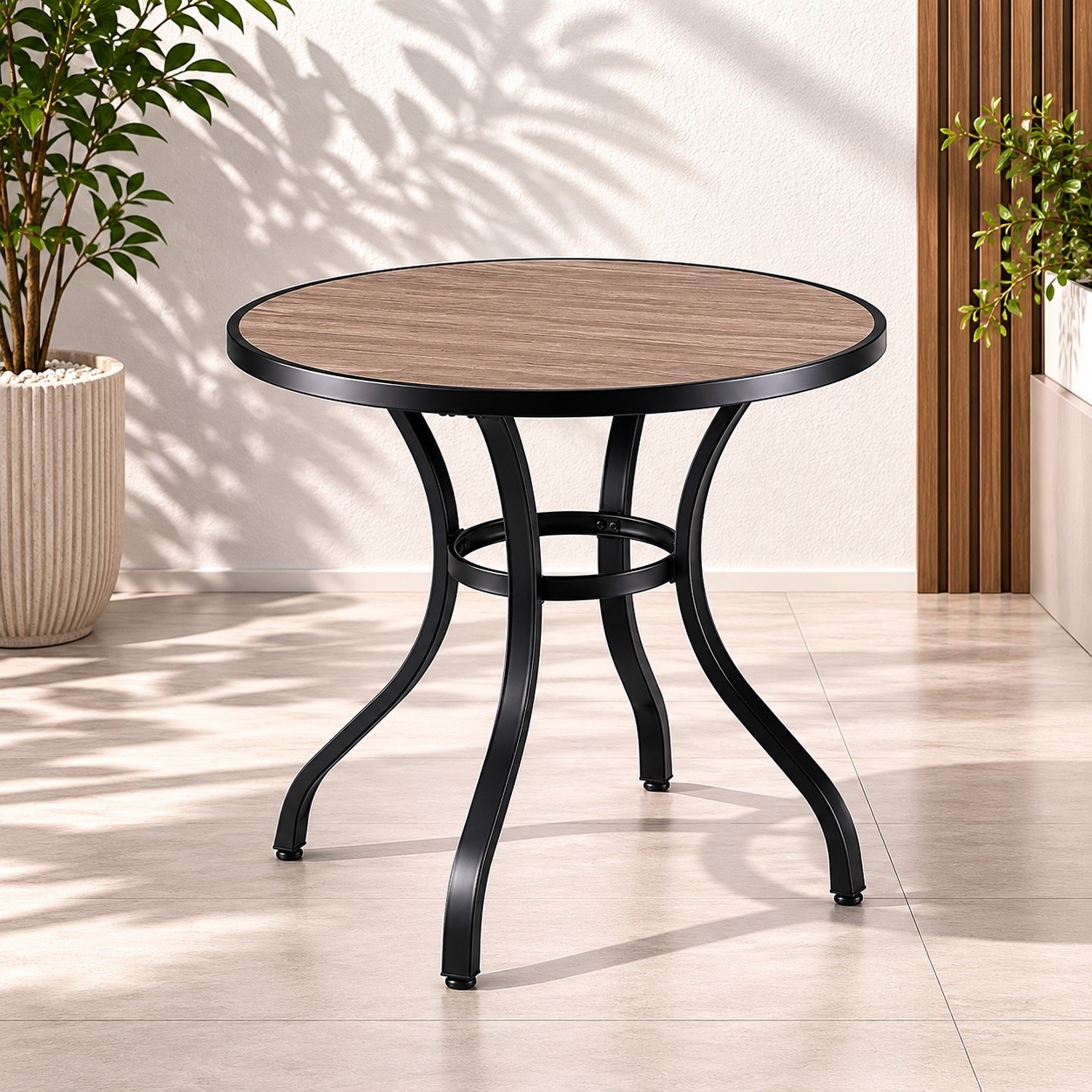 طاوله كافيه دائري 90*90 F30 BLACK&COFFEE