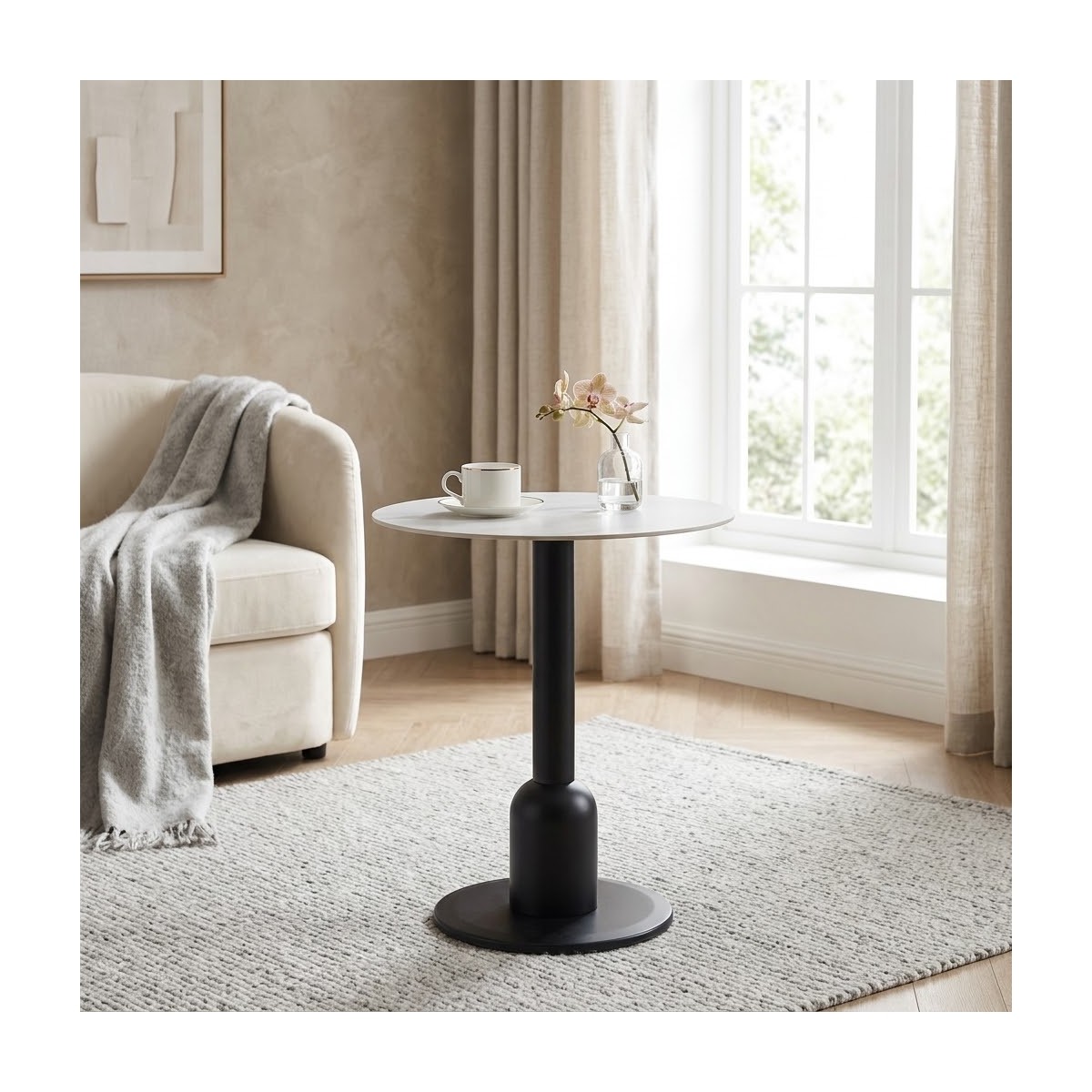 طاولة كافيه سيراميك 70*70 B1044T BLACK