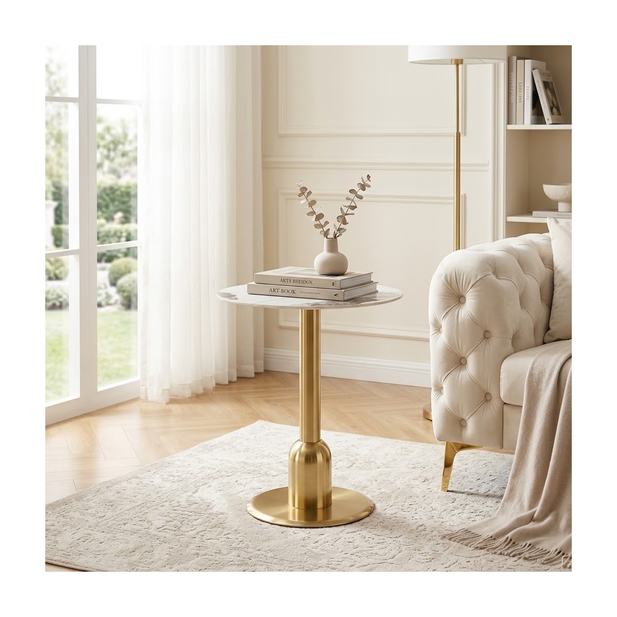 طاولة كافيه سيراميك 70*70 B1046T GOLD