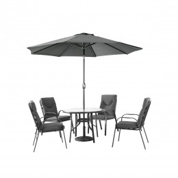 طاولة طعام للحدائق - فخامة الضيافة الخارجية رمادي غامق