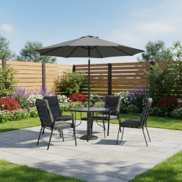 طاولة طعام للحدائق - فخامة الضيافة الخارجية رمادي غامق