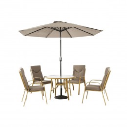 طاولة طعام للحدائق - فخامة الضيافة الخارجية بيج غامق