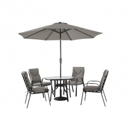 طاولة طعام للحدائق - فخامة الضيافة الخارجية رمادي فاتح