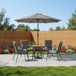 طاولة طعام للحدائق - فخامة الضيافة الخارجية رمادي فاتح