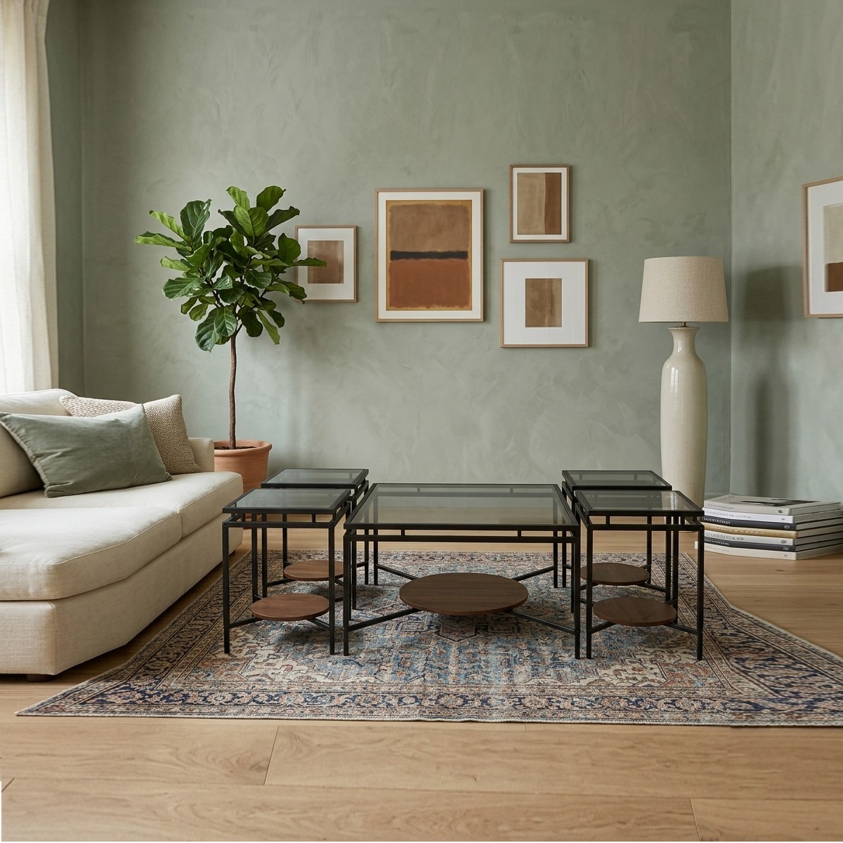 طقم طاولة مربع زجاج                                          