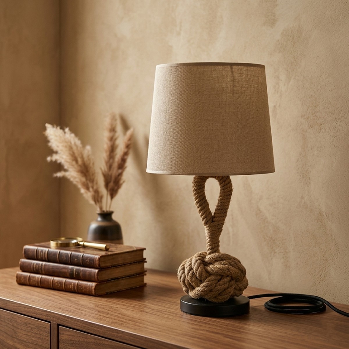 أباجورة "روب-نوت" المكتبية - تصميم الحبل العقدي الريفي