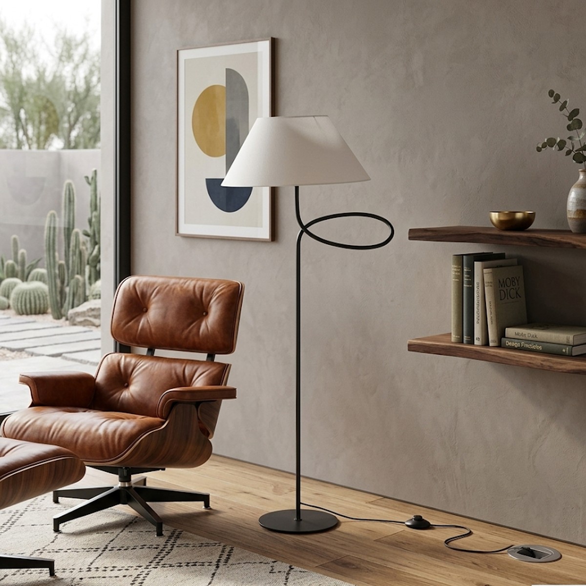 أباجورة "لوب" الأرضية - تصميم هندسي انسيابي