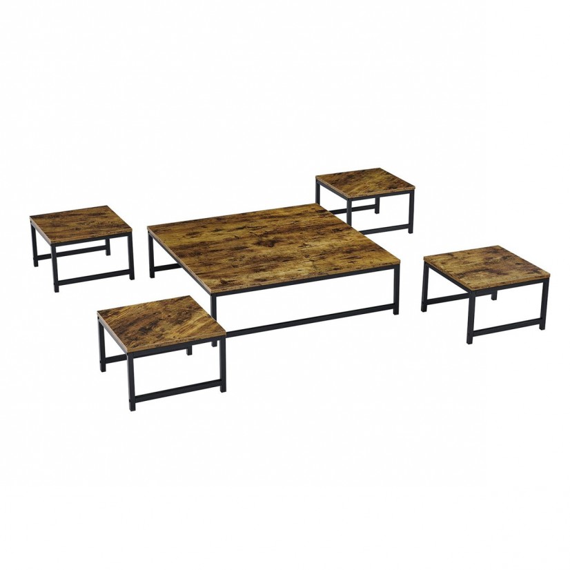 طقم "توليب" الأرضي بني مربع - دفء الخشب وأصالة الضيافة