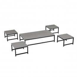 طقم "توليب" الأرضي رمادي مستطيل- دفء الخشب وأصالة الضيافة