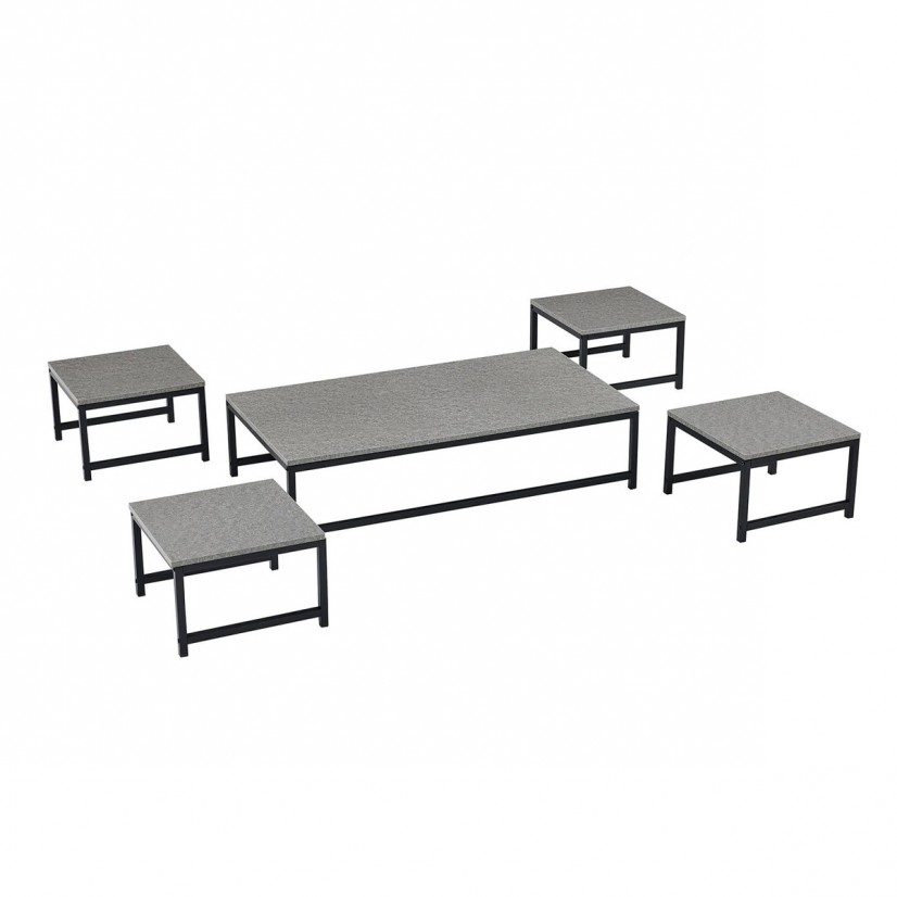 طقم "توليب" الأرضي رمادي مستطيل- دفء الخشب وأصالة الضيافة