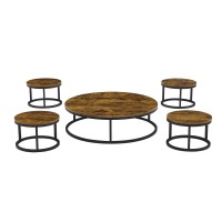 طقم "توليب" الأرضي بني دائري- دفء الخشب وأصالة الضيافة