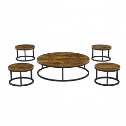 طقم "توليب" الأرضي بني دائري- دفء الخشب وأصالة الضيافة