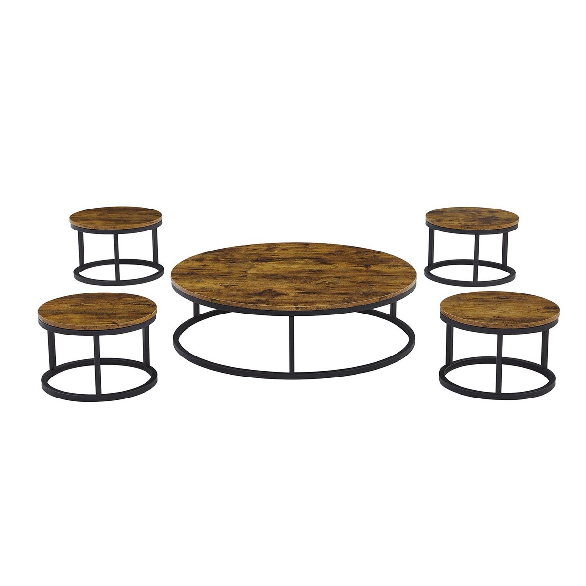 طقم "توليب" الأرضي بني دائري- دفء الخشب وأصالة الضيافة