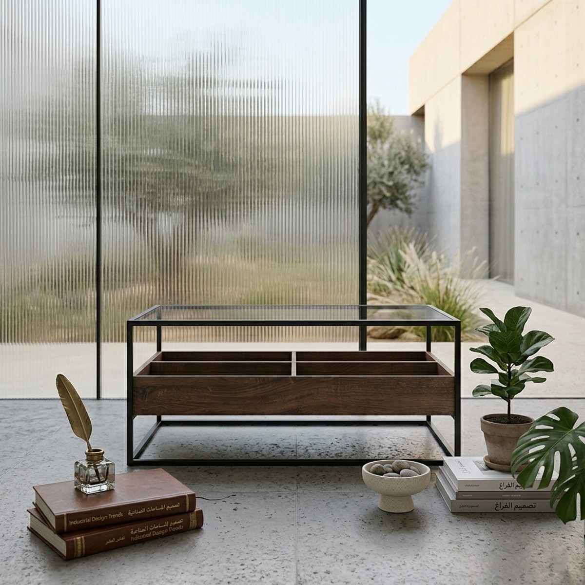 طاولة مفرد مستطيل زجاج                                       